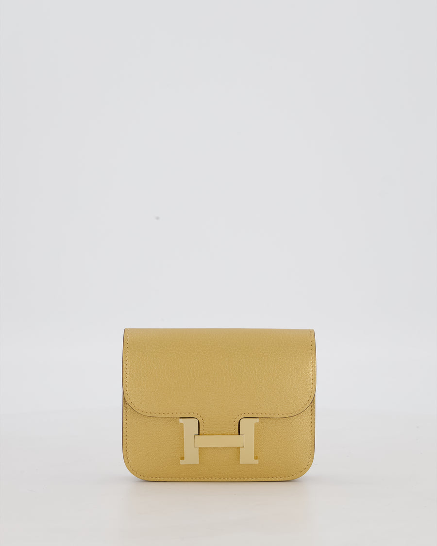 Hermès Constance Slim Belt Wallet Bag in Dore Chamkilight Chevre Leather with Permabrass Hardware