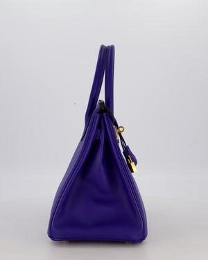 Hermès Birkin 30 Retourne Bag in Bleu Electrique Epsom Leather with Gold Hardware
