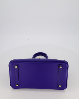 Hermès Birkin 30 Retourne Bag in Bleu Electrique Epsom Leather with Gold Hardware