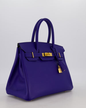 Hermès Birkin 30 Retourne Bag in Bleu Electrique Epsom Leather with Gold Hardware