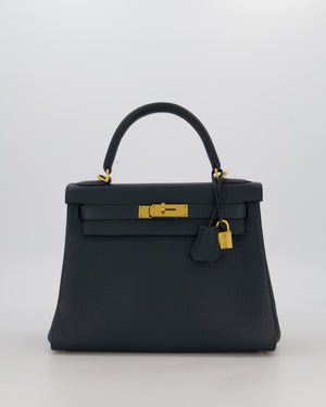 Hermès Kelly 28 Retourne Bag in Vert Cypress Togo Leather with Gold Hardware