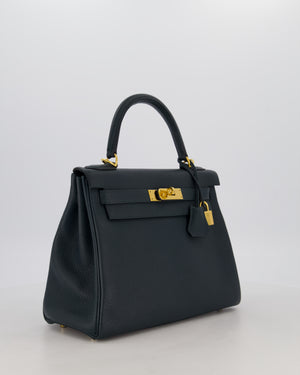 Hermès Kelly 28 Retourne Bag in Vert Cypress Togo Leather with Gold Hardware