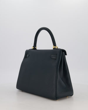 Hermès Kelly 28 Retourne Bag in Vert Cypress Togo Leather with Gold Hardware
