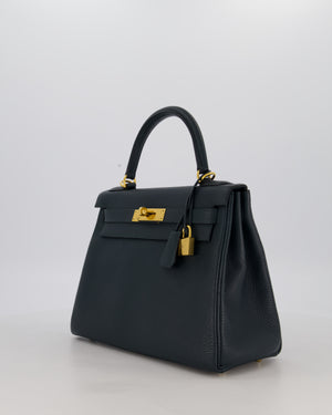 Hermès Kelly 28 Retourne Bag in Vert Cypress Togo Leather with Gold Hardware