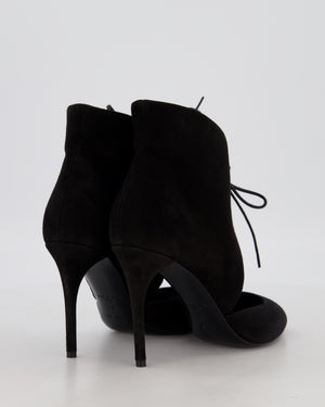 Alaïa Black Suede Lace-up Round Toe Heels Size EU 38