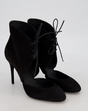 Alaïa Black Suede Lace-up Round Toe Heels Size EU 38