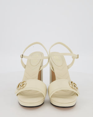 Gucci White Marmont Open-Toe Heels Size EU 38