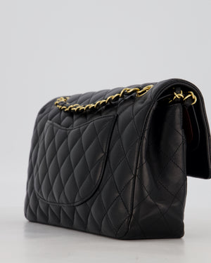 Chanel Black Medium Classic Double Flap Bag in Lambskin Leather with Gold Hardware
