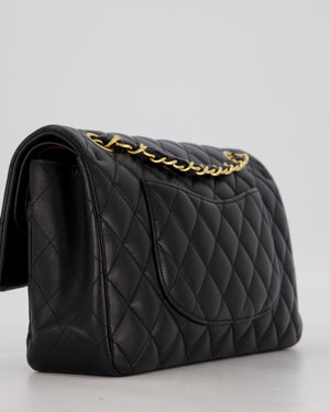 Chanel Black Medium Classic Double Flap Bag in Lambskin Leather with Gold Hardware