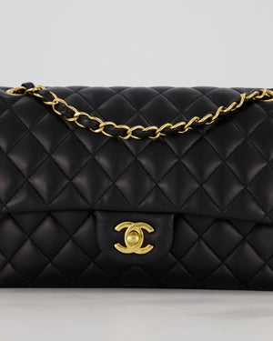 Chanel Black Medium Classic Double Flap Bag in Lambskin Leather with Gold Hardware