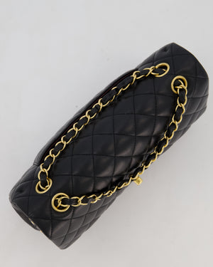 Chanel Black Medium Classic Double Flap Bag in Lambskin Leather with Gold Hardware