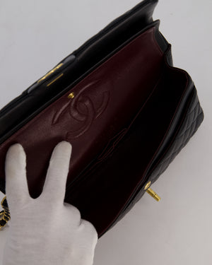 Chanel Black Medium Classic Double Flap Bag in Lambskin Leather with Gold Hardware