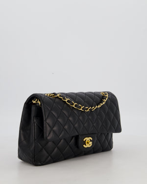 Chanel Black Medium Classic Double Flap Bag in Lambskin Leather with Gold Hardware