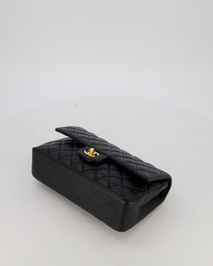 Chanel Black Medium Classic Double Flap Bag in Lambskin Leather with Gold Hardware