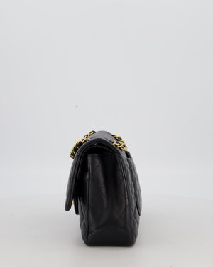 Chanel Black Medium Classic Double Flap Bag in Lambskin Leather with Gold Hardware
