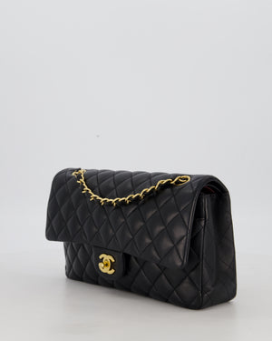 Chanel Black Medium Classic Double Flap Bag in Lambskin Leather with Gold Hardware