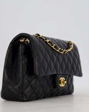 Chanel Black Medium Classic Double Flap Bag in Lambskin Leather with Gold Hardware