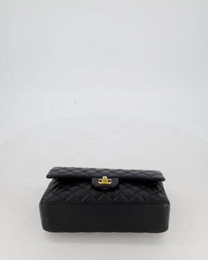 Chanel Black Medium Classic Double Flap Bag in Lambskin Leather with Gold Hardware