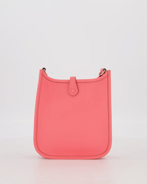 Hermès Mini Evelyne Bag in Rose Mexico Clemence Leather with Palladium Hardware