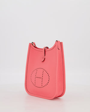 Hermès Mini Evelyne Bag in Rose Mexico Clemence Leather with Palladium Hardware