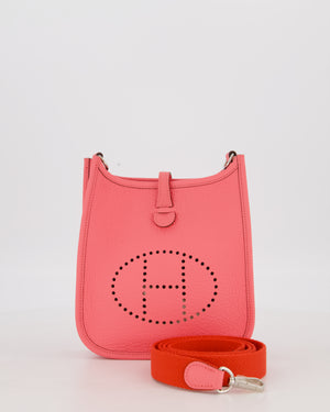 Hermès Mini Evelyne Bag in Rose Mexico Clemence Leather with Palladium Hardware