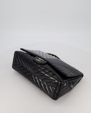 Chanel Black Patent Maxi Classic Single Flap Bag with Silver Hardware