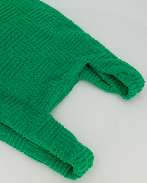 Bottega Veneta Green Woven Terry Cloth Tote Bag
