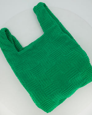 Bottega Veneta Green Woven Terry Cloth Tote Bag