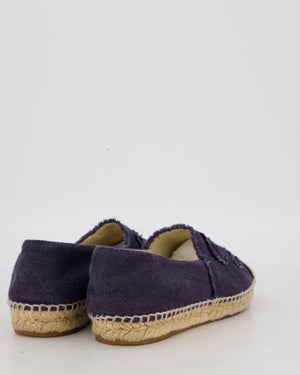 Chanel Black and Navy Denim Espadrilles CC Logo Size EU 39