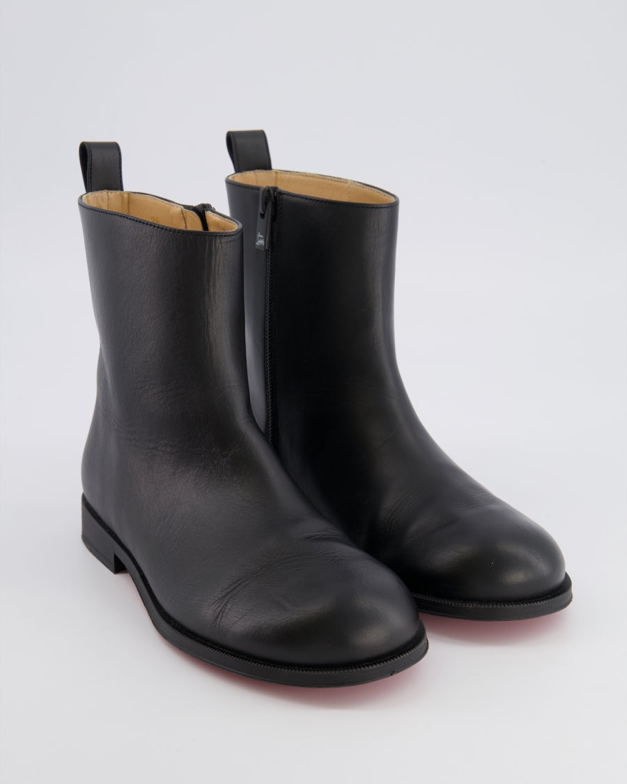 Christian Louboutin Kids Black Leather Bootynou Ankle Boots Size 35 RRP £485
