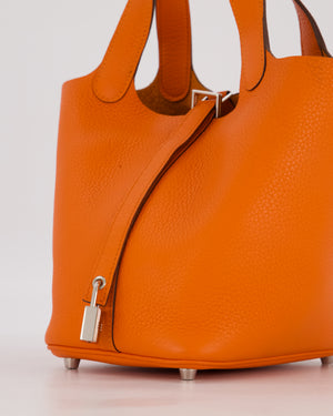 Hermès Picotin 18 Lock Bag in Feu Taurillon Clemence Leather with Palladium Hardware