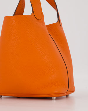 Hermès Picotin 18 Lock Bag in Feu Taurillon Clemence Leather with Palladium Hardware