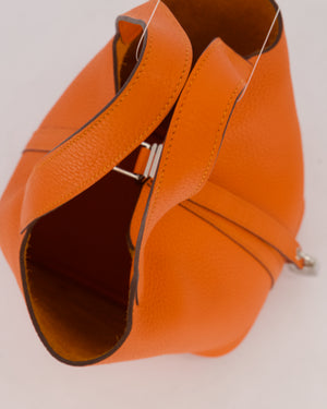 Hermès Picotin 18 Lock Bag in Feu Taurillon Clemence Leather with Palladium Hardware