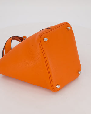 Hermès Picotin 18 Lock Bag in Feu Taurillon Clemence Leather with Palladium Hardware