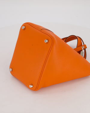 Hermès Picotin 18 Lock Bag in Feu Taurillon Clemence Leather with Palladium Hardware