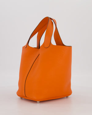 Hermès Picotin 18 Lock Bag in Feu Taurillon Clemence Leather with Palladium Hardware