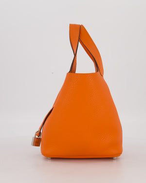 Hermès Picotin 18 Lock Bag in Feu Taurillon Clemence Leather with Palladium Hardware