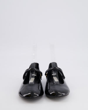 Dolce & Gabbana Kids Black Patent Mary Jane Ballet Flats with Gold Logo Size 34 RRP £345