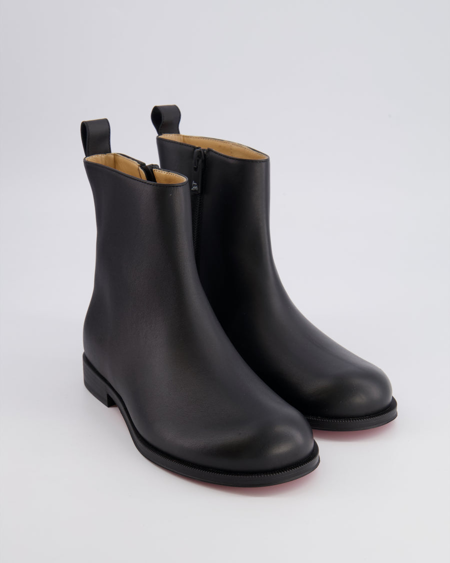 Christian Louboutin Kids Black Leather Bootynou Ankle Boots Size 33 RRP £485
