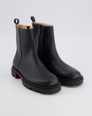 Christian Louboutin Kids Black Leather Minibootamoi Ankle Boots Size 33 RRP £485