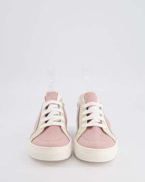 Brunello Cucinelli Kids Pink and Beige Suede Trainers Size 33 RRP £380