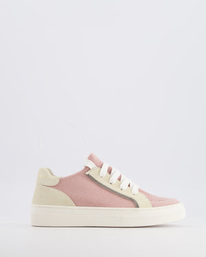 Brunello Cucinelli Kids Pink and Beige Suede Trainers Size 33 RRP £380