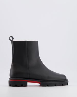 Christian Louboutin Kids Black Leather Minibootamoi Ankle Boots Size 33 RRP £485