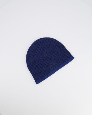 Christian Dior Kids Blue Dior Oblique Logo Wool Beanie Size 5-8 years RRP £250