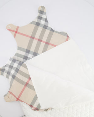 Burberry Baby White Sleeping Bag with Checkered Details