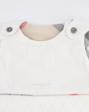 Burberry Baby White Sleeping Bag with Checkered Details