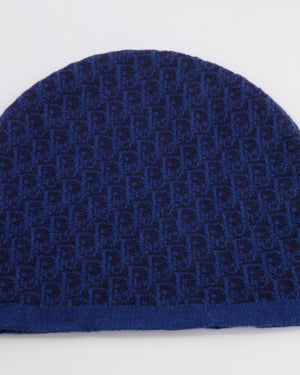 Christian Dior Kids Blue Dior Oblique Logo Wool Beanie Size 5-8 years RRP £250