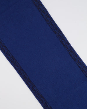 Christian Dior Kids Blue Dior Oblique Logo Wool Scarf RRP £250