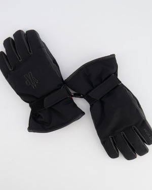 Moncler Kids Black Padded Ski Gloves Size M RRP £270