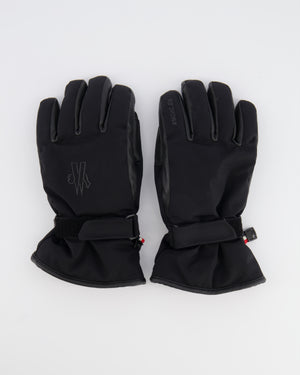Moncler Kids Black Padded Ski Gloves Size M RRP £270